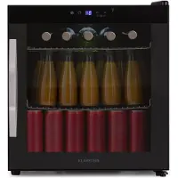 Klarstein Coachella 50 Onyx Réfrigérateur à Boissons - 47 L, WiFi, Éclairage LED 7 Couleurs, Porte Vitrée,Tactile, 5-18 °C, 2 Clayettes, Vitrine à Boissons Réfrigérée, Noir
