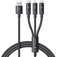 Mcdodo 3In1 Usb Cable Fast Charging Usb-C Lightning Micro Usb Qc 1M Led
