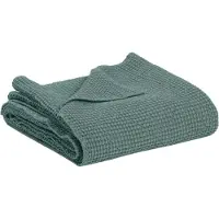 Vivaraise Plaid Recyclé Maia En Coton Vert De Gris 140 X 200