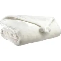 Vivaraise Plaid En Polyester Blanc Neige 130x170 Cm