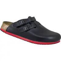 Birkenstock Unisexe, Sandales, Kay SL cuir naturel literie douce normale, Noir, (45)