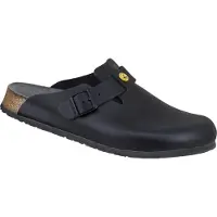 Birkenstock Hommes, Sandales, Boston ESD cuir naturel normal, Noir, (47)
