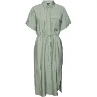 Vero Moda Iris Short Sleeve Midi Dress Vert L Femme