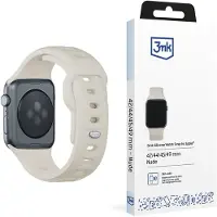 3MK Silicone Watch Strap beżowy/beige dla Apple Watch 42/44/45/49mm (Acier inoxydable, Silicone), Sangles de montre, Beige