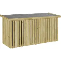 vidaXL Coffre de rangement de jardin, couleur naturelle, 119 x 44 x 58,5 cm