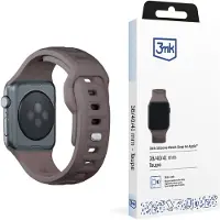 3MK Silicone Watch Strap brązowy/taupe dla Apple Watch 42/44/45/49mm (Acier inoxydable, Silicone), Sangles de montre, Marron