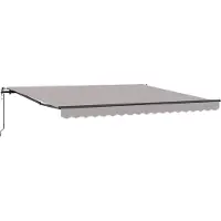 vidaXL Store à enrouleur gris clair 400 x 350 cm en tissu et aluminium