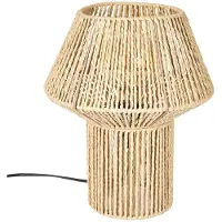 Home Deco Factory Lampe à Poser - - Abat-Jour en Corde Tressée - Beige et Marron