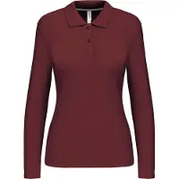 Kariban Polo de travail femme manches longues 100% coton Bordeaux L