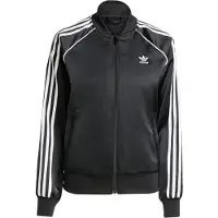 Adidas Originals Sst Adicolor Satin Full Zip Sweatshirt Noir L Femme