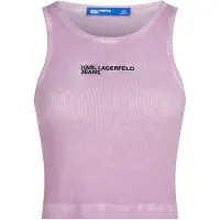 Karl lagerfeld Jeans Washed Ribbed Sleeveless T-shirt Violet L Femme