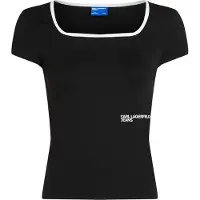 Karl lagerfeld Jeans Milano Piping Short Sleeve T-shirt Noir S Femme