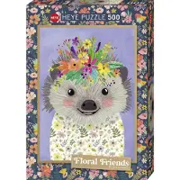 Heye Puzzle Hérisson amusant, amis floraux Puzzle 500 pièces