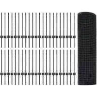 vidaXL Clôture en fil barbelé soudé avec poteaux, 100 x 0,5 m, gris, type filet
