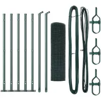 vidaXL Clôture en fil barbelé soudé avec socle en béton, 10 x 0,4 m, couleur verte