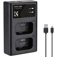 K&F Concept NP-FW50 Chargeur de batterie double USB-C
