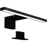 B.K.Licht applique murale salle de bain noire 30cm 5W 650lm 4000K blanc neutre IP44 lampe miroir avec pince et fixation