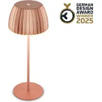 B.K.Licht Brilo unplugged RIFFLE Akku LED Tischleuchte mit Lichtkante - Kupfer (200 lm)