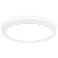 B.K.Licht Plafonnier LED, plat, lumière indirecte, lumière blanche neutre 4000K, blanc, Ø24 x 3 cm, 16W, 1900lm