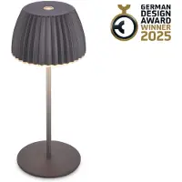 Briloner CHAMP Mini lampe de table LED sans fil IP44,dimmable, tactile, batterie, German Design Award Winner 2025, anthracite, Ø8,5 x 20 cm