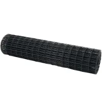 vidaXL Clôture Euro, 1 x 25 mètres, fer revêtu de PVC, gris