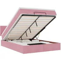 vidaXL Ottoman-lit avec matelas & LED rose 140x190 cm velours