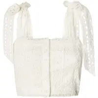 Pepe Jeans pour femme. PL305103 Top Ora blanc (L), Casuel, Coton, Sans manches / bretelles