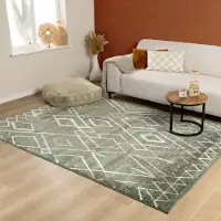 FRAAI Tapis berbère | Blend Diamond Vert | 80x150cm | Vert | Rectangulaire | Tapis
