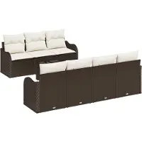 vidaXL Ensemble de canapés de jardin marron 55 x 55 x 37 cm en polyrotin