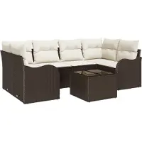 vidaXL Ensemble de canapés de jardin marron 55 x 55 x 37 cm en polyrotin
