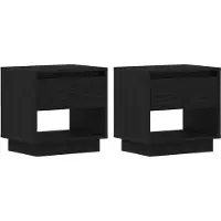 vidaXL Table de nuit avec tiroir 2 pcs Chêne noir 45 x 34 x 44 cm