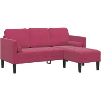 vidaXL Ensemble canapé avec coussins vin rouge polyester