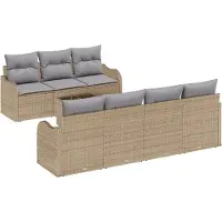vidaXL Ensemble de canapés de jardin beige 55 x 55 x 37 cm Poly-rotin