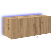 vidaXL Meuble mural pour télévision, 80 x 35 x 31 cm, imitation chêne artisanal, panneaux de particules