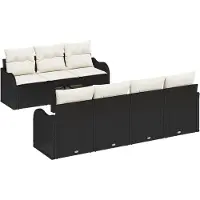 vidaXL Ensemble de canapés de jardin , noir, 55 x 55 x 37 cm, en rotin synthétique