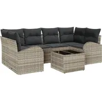 vidaXL Ensemble de canapés de jardin , gris clair, 55 x 55 x 37 cm, en rotin synthétique