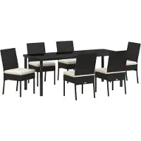 vidaXL Ensemble de jardin 7 pcs noir Acier revêtu par poudre