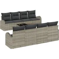 vidaXL Ensemble de canapés de jardin , gris clair, 55 x 55 x 37 cm, en rotin synthétique