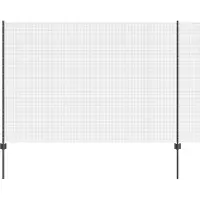 vidaXL : Clôture en fil barbelé soudé avec poteaux, 10 x 1,6 m, couleur grise, type treillis