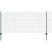 vidaXL : Clôture en fil barbelé soudé avec poteaux, 50 x 1 mètre, couleur verte, type filet
