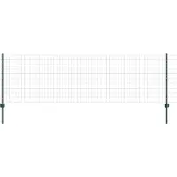 vidaXL Clôture européenne avec poteaux, 25 x 0,8 m, acier revêtu de PVC, couleur verte