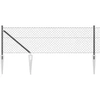 vidaXL Clôture en fil barbelé , 10 x 0,6 m, gris