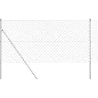 vidaXL Clôture en treillis métallique à fixer au sol, 25 x 1,2 m, en acier galvanisé