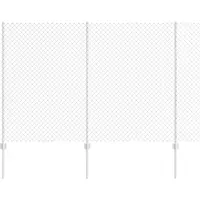 vidaXL Clôture en fil barbelé avec poteaux, 10 x 1,5 m, acier galvanisé, couleur argent