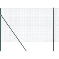 vidaXL Clôture en fil métallique soudé, ancrée au sol, 10 x 1,5 m, couleur verte