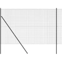 vidaXL Clôture en fil métallique soudé, ancrée au sol, 25 x 1,6 m, couleur grise, type treillis
