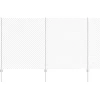 vidaXL Clôture en fil barbelé avec poteaux, 10 x 1,4 m, acier galvanisé, couleur argent