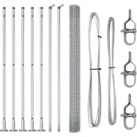 vidaXL Clôture en fil barbelé soudé avec socle en béton, 10 x 1,5 m, couleur argent, type treillis