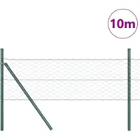 vidaXL Clôture hexagonale à fixer au sol, 10 x 0,4 m, acier revêtu de PVC