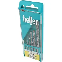 Heller HSS Mèches à bois Turbo, queue ronde, jeu de 5 pièces diamètre 3/4/5/6/8 mm (3, 4, 5, 6, 8 mm)